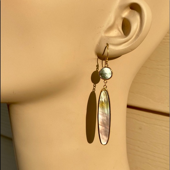 Sterling Silver Grey Mother of Pearl MOP Earrings Mermaid-Core Mermaidcore - Picture 13 of 16